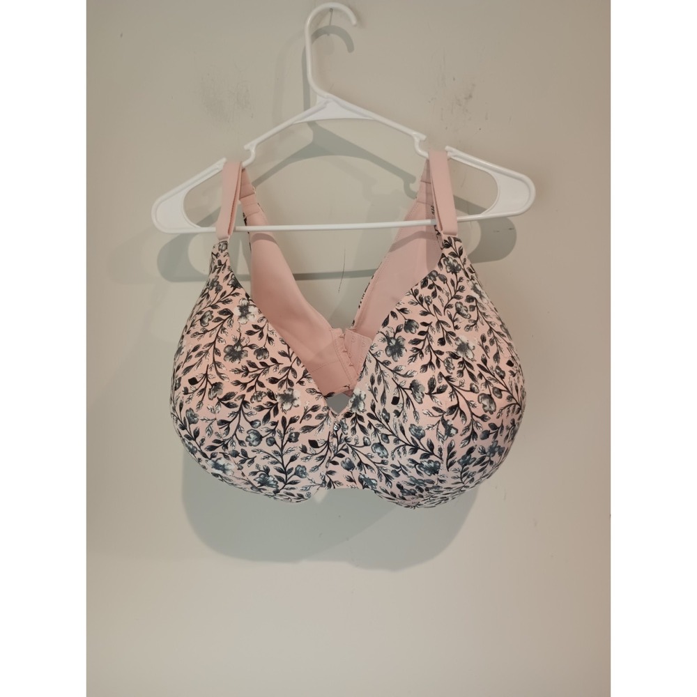 Cacique Lane Bryant Lightly Lined Full Coverage Bra 42H Pink Floral Underwire